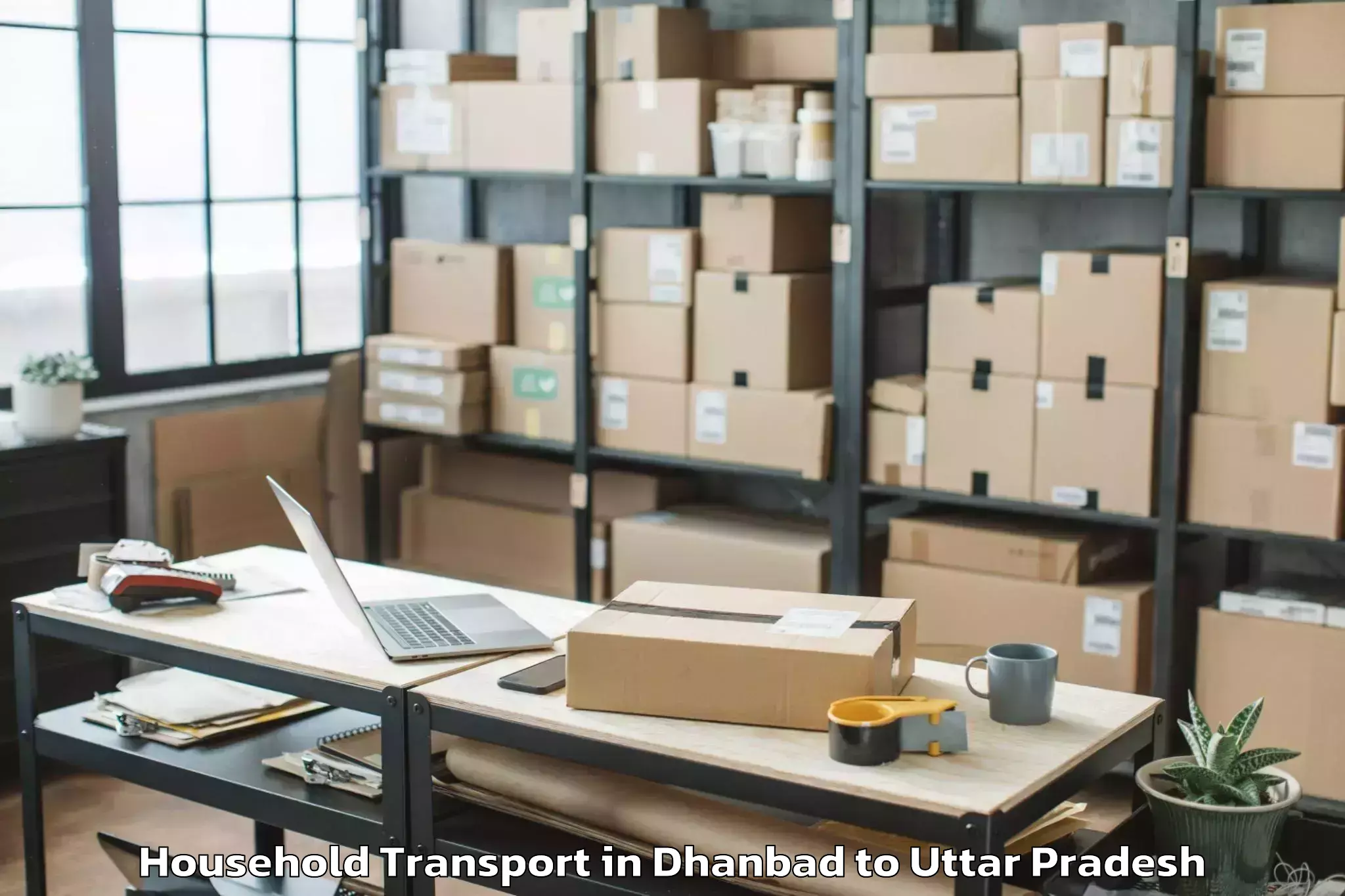 Get Dhanbad to Goshainganj Household Transport